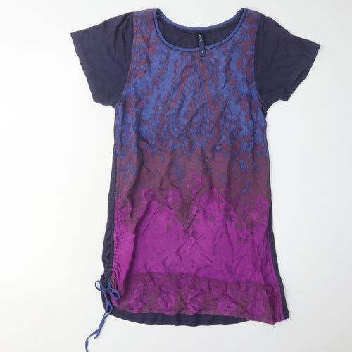 Next Women's Purple Geometric T-Shirt, Size 8