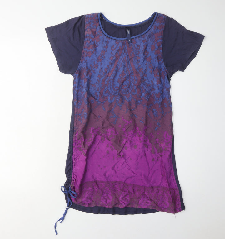 Next Women's Purple Geometric T-Shirt, Size 8