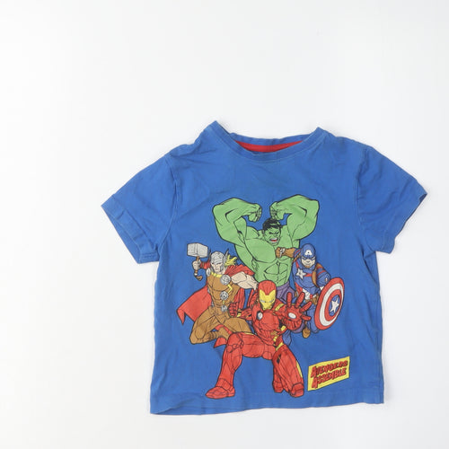 Marvel Avengers Boys Blue T-Shirt 2-3 Years Graphic Print