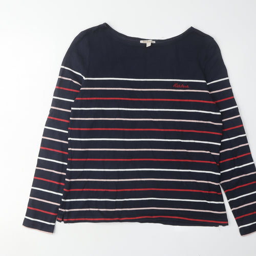 Barbour Women's Blue Striped T-Shirt Size 12