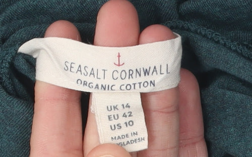 Seasalt Cornwall Green High Neck Top Size 14