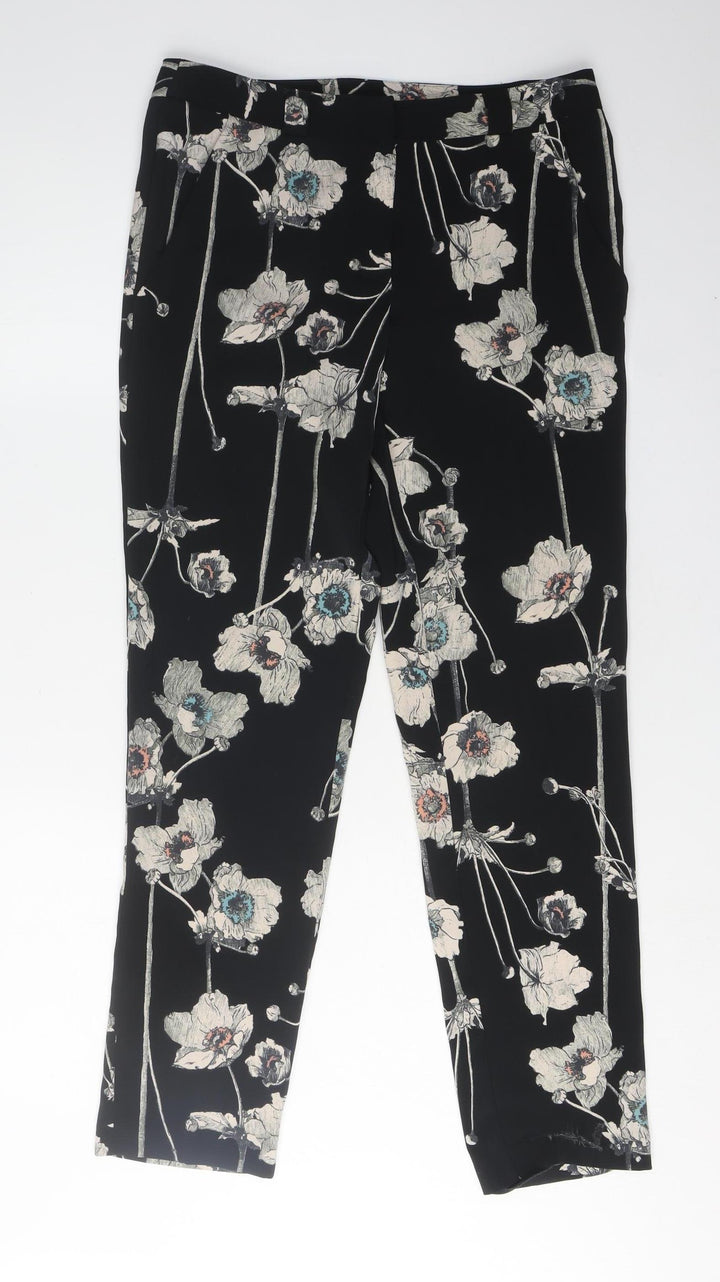 Warehouse Women's Black Floral Slim Trousers