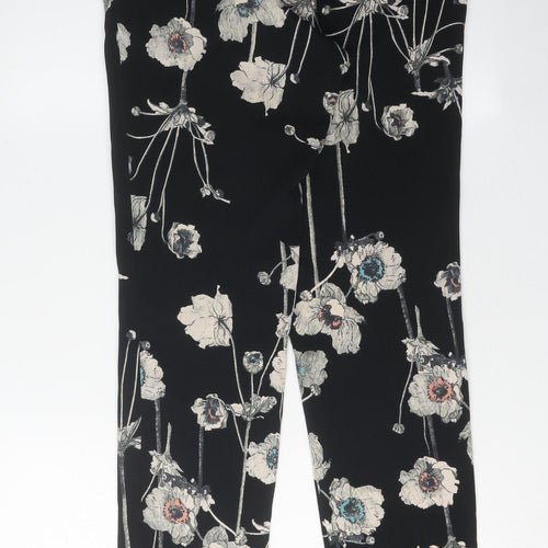 Warehouse Women's Black Floral Slim Trousers