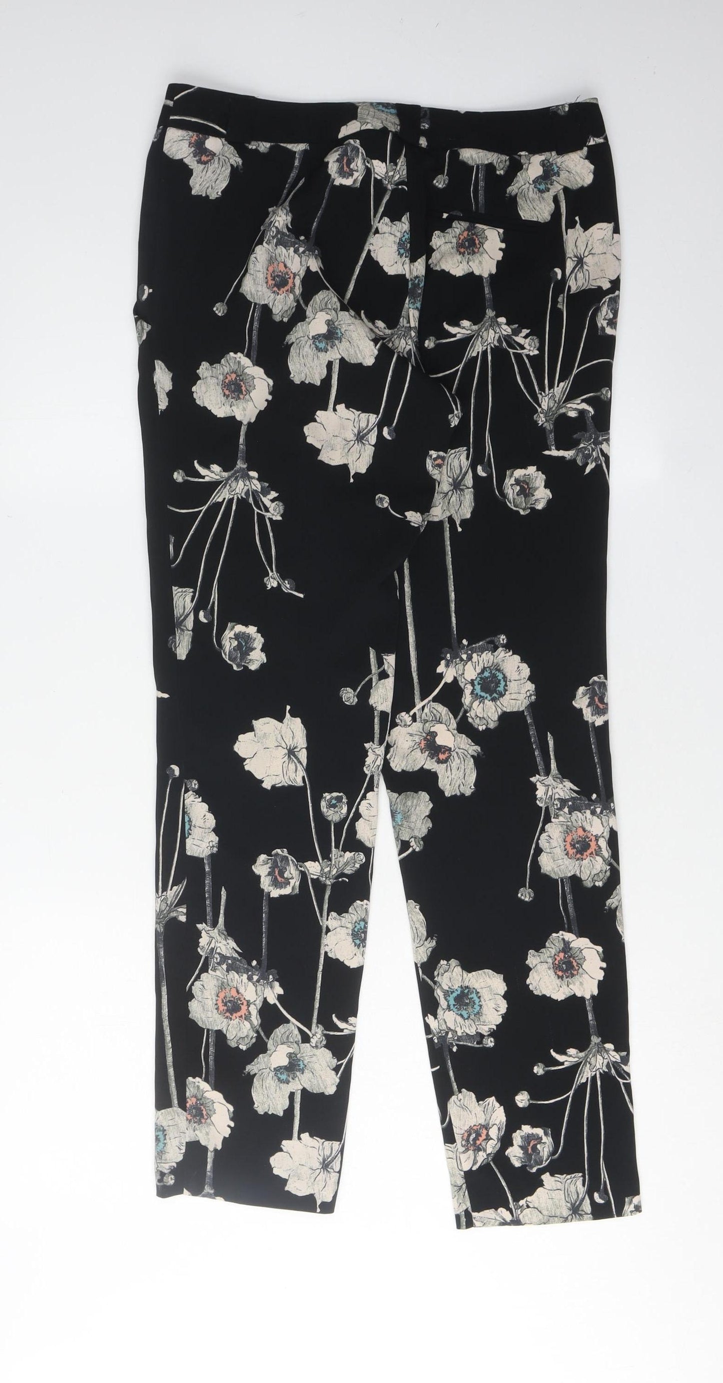 Warehouse Women's Black Floral Slim Trousers