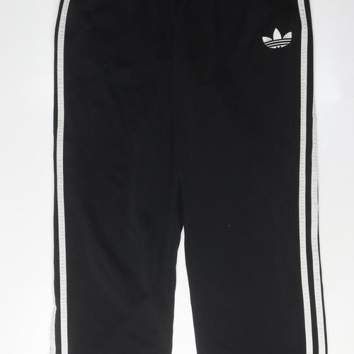 Adidas Men's Black Joggers L - Elasticated & Zippered