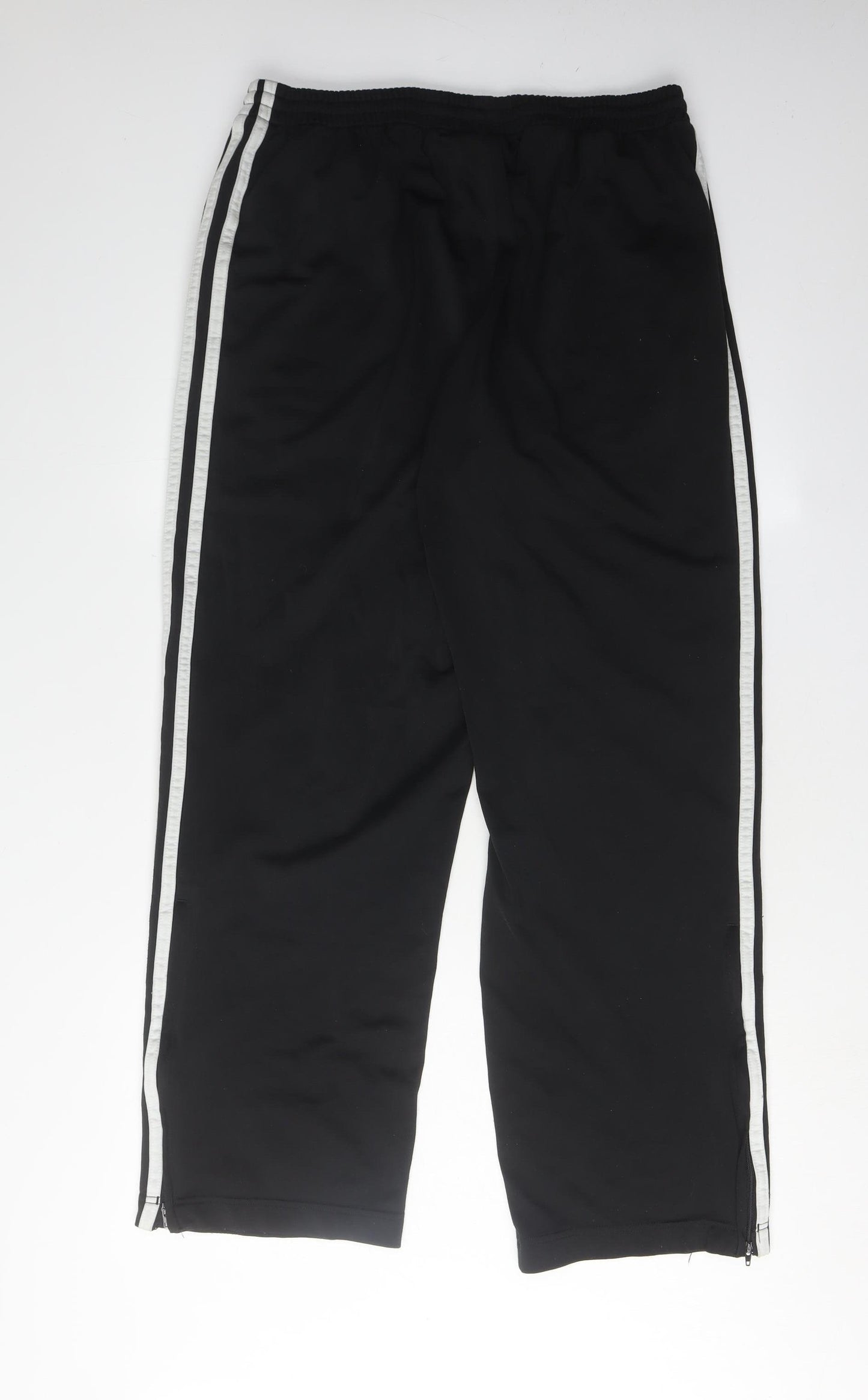 Adidas Men's Black Joggers L - Elasticated & Zippered