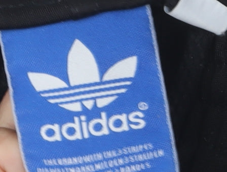 Adidas Men's Black Joggers L - Elasticated & Zippered
