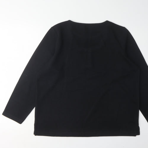 Bm Women's Black 3/4 Sleeve Scoop Neck Top M