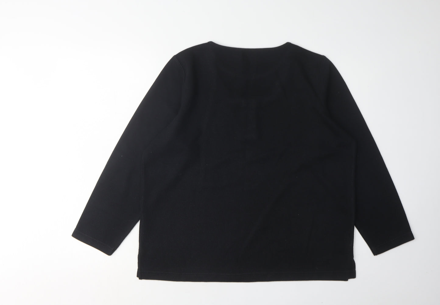 Bm Women's Black 3/4 Sleeve Scoop Neck Top M