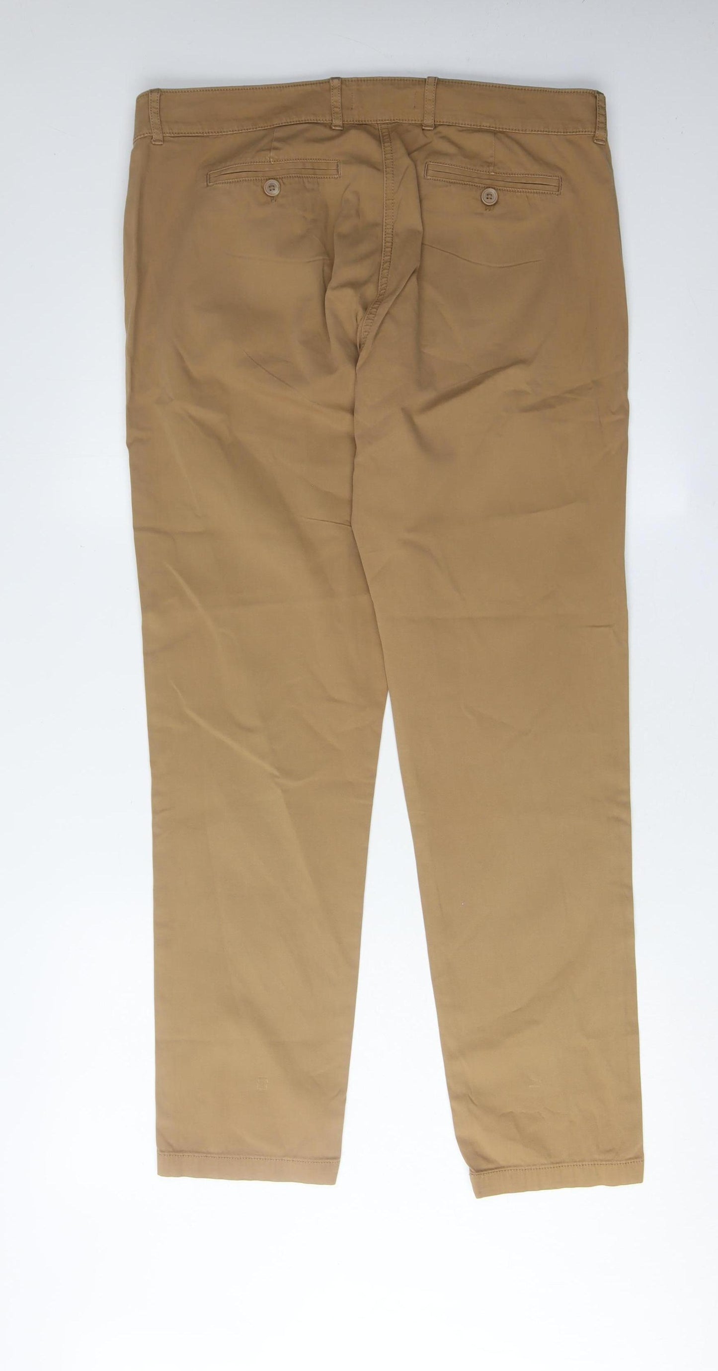 Marks and Spencer Women's Beige Chino Trousers Size 14