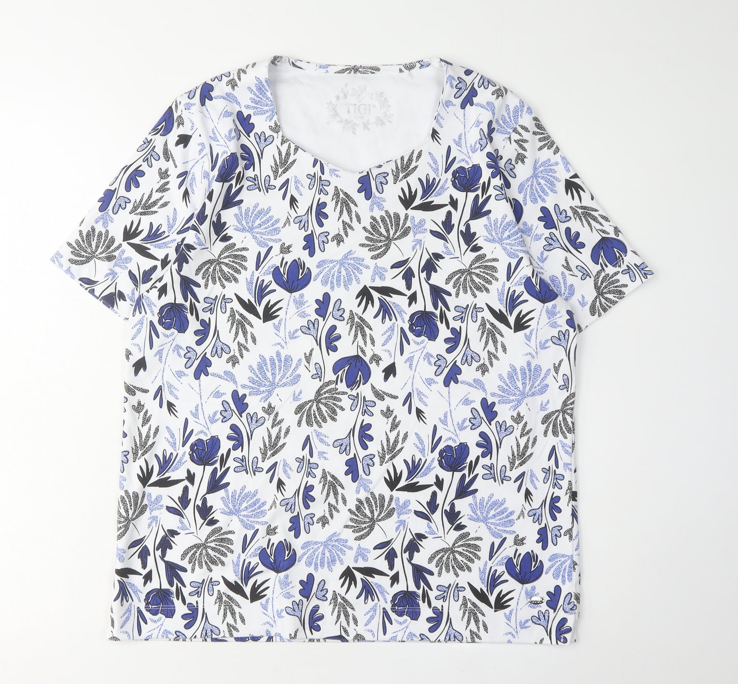 TIGI Women's Multicoloured Floral T-Shirt Size 14