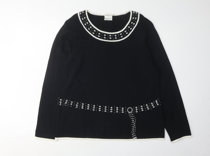 Roman Originals Women's Black XL Pullover Jumper