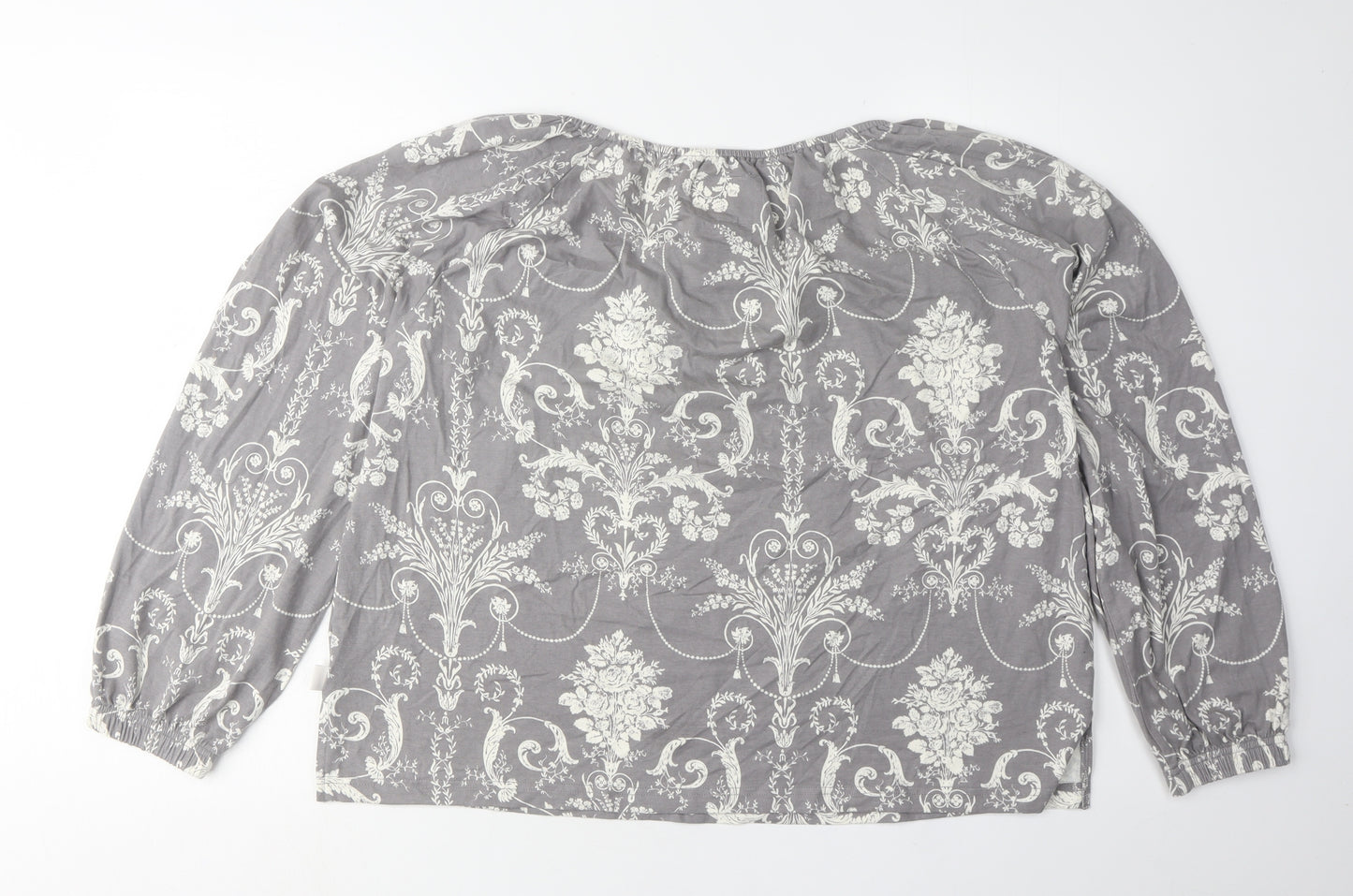 Laura Ashley Women's Grey Floral Blouse Size 14