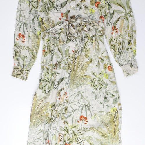 H&M Women's Shirt Dress, Multicoloured, S, Viscose, Floral