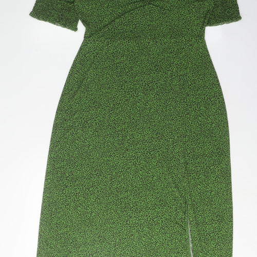 Oasis Women's Green Midi Bodycon Dress, Size M