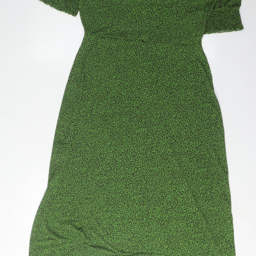 Oasis Women's Green Midi Bodycon Dress, Size M