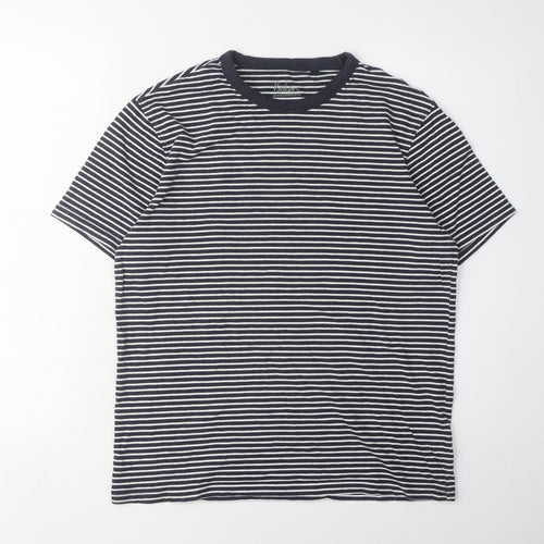 Boden Unisex Black Striped T-Shirt, S, Crew Neck, Casual
