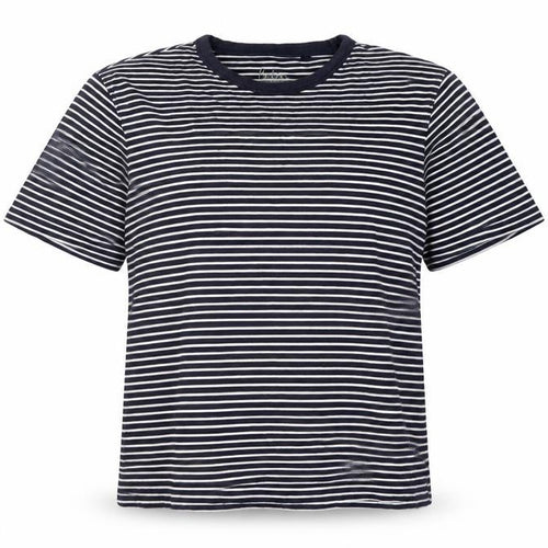 Boden Unisex Black Striped T-Shirt, S, Crew Neck, Casual