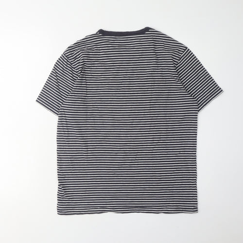 Boden Unisex Black Striped T-Shirt, S, Crew Neck, Casual
