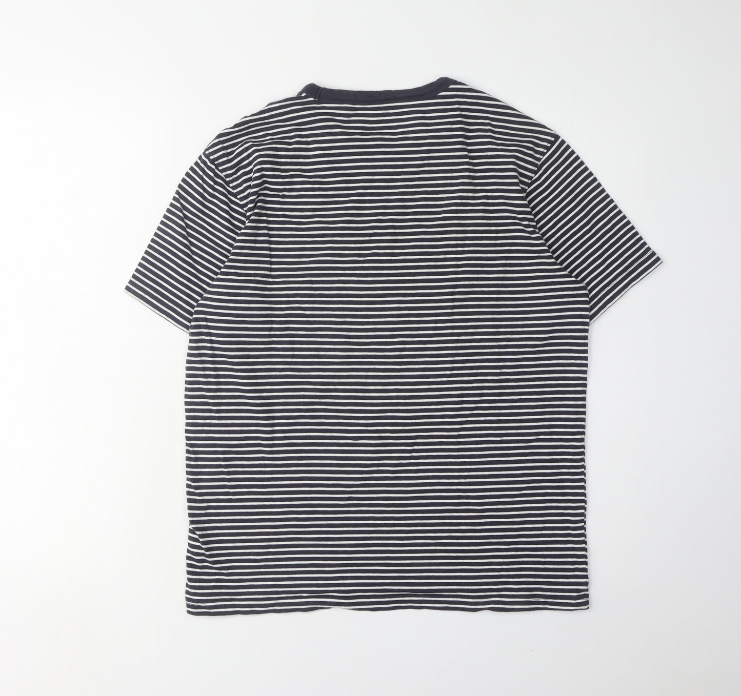 Boden Unisex Black Striped T-Shirt, S, Crew Neck, Casual