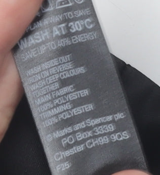 Marks and Spencer Women's Black Multicoloured Shift Dress Size 14