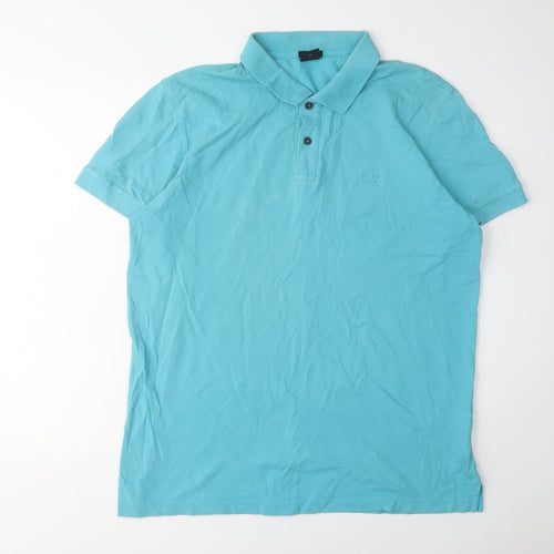 Hugo Boss Men's Blue Polo 2XL Regular Fit