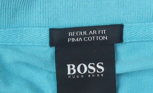 Hugo Boss Men's Blue Polo 2XL Regular Fit