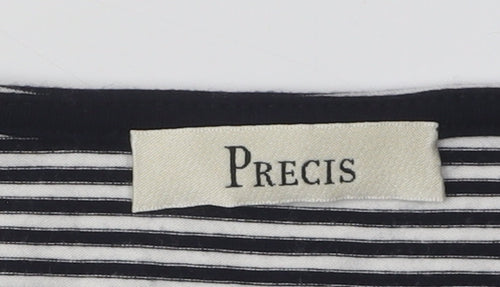 Precis Women's Black Striped Wrap T-Shirt Size L