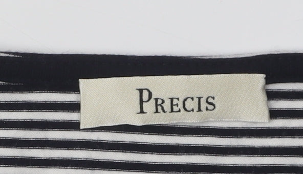 Precis Women's Black Striped Wrap T-Shirt Size L