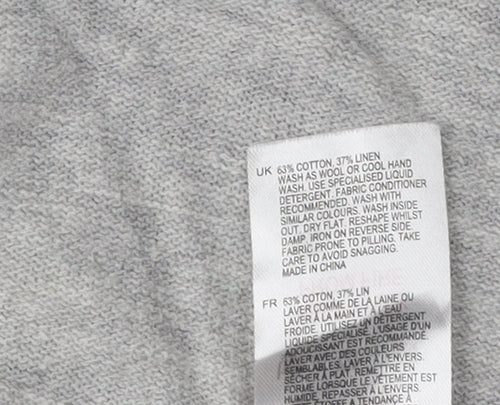 White Stuff Women's Grey V-Neck Polka Dot Pullover Jumper