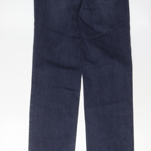 Marks and Spencer Women's Blue Straight Trousers, Size 8