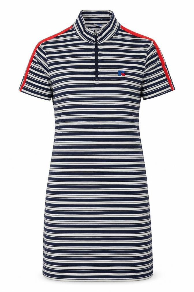 Russell Athletic Women's Multicoloured Striped T-Shirt Dress