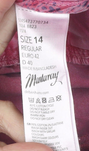 Mantaray Women's Pink Straight Trousers Size 14
