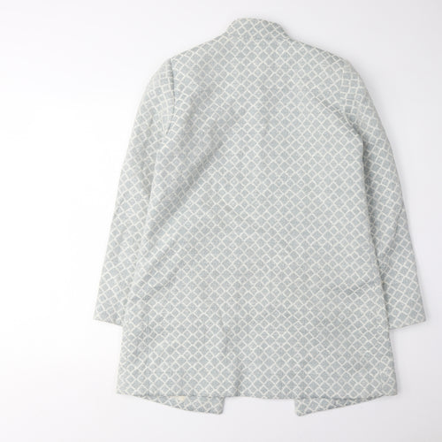 H&M Women Grey Geometric Pattern Suit Jacket