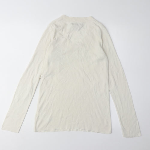 Banana Republic Women's White Silk Blend Jumper M