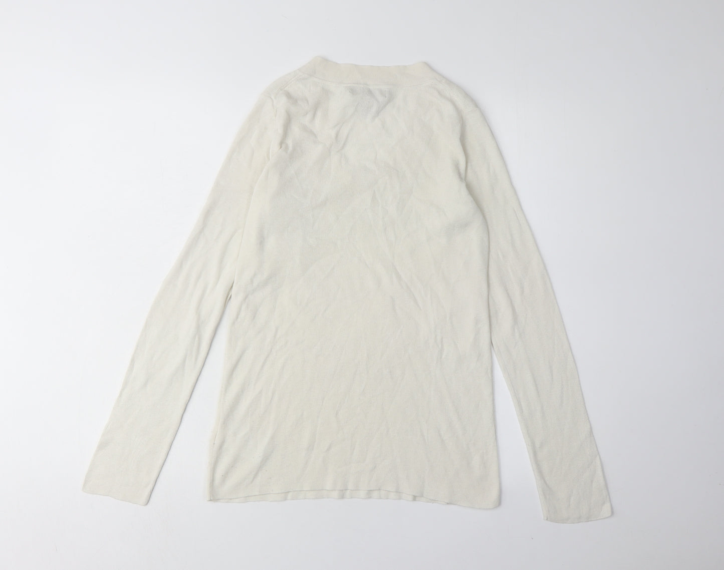 Banana Republic Women's White Silk Blend Jumper M