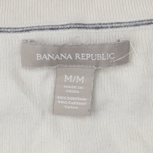 Banana Republic Women's White Silk Blend Jumper M
