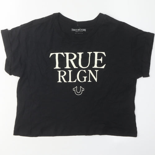 True Religion Women's Black XS Crew Neck T-Shirt
