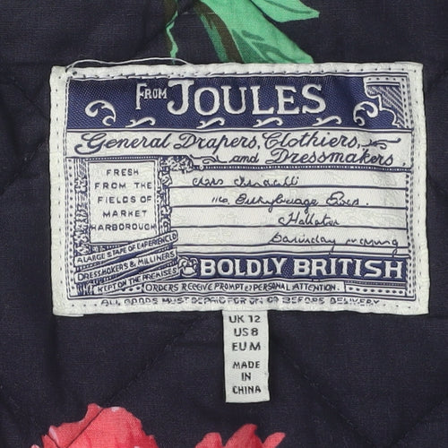 Joules Women's Navy Quilted Jacket, Size 12, Casual Style