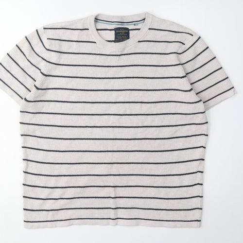 Hammond & Co. Men's Beige Striped T-Shirt L