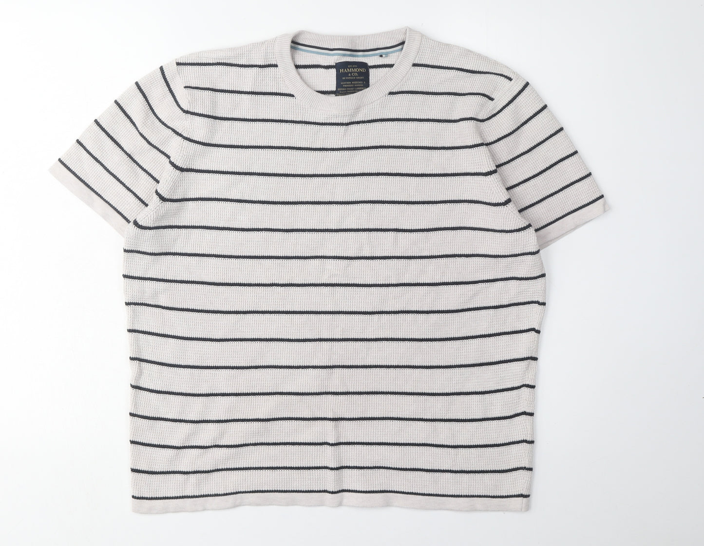 Hammond & Co. Men's Beige Striped T-Shirt L