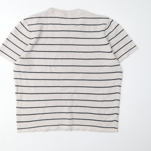 Hammond & Co. Men's Beige Striped T-Shirt L