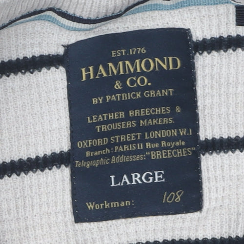 Hammond & Co. Men's Beige Striped T-Shirt L