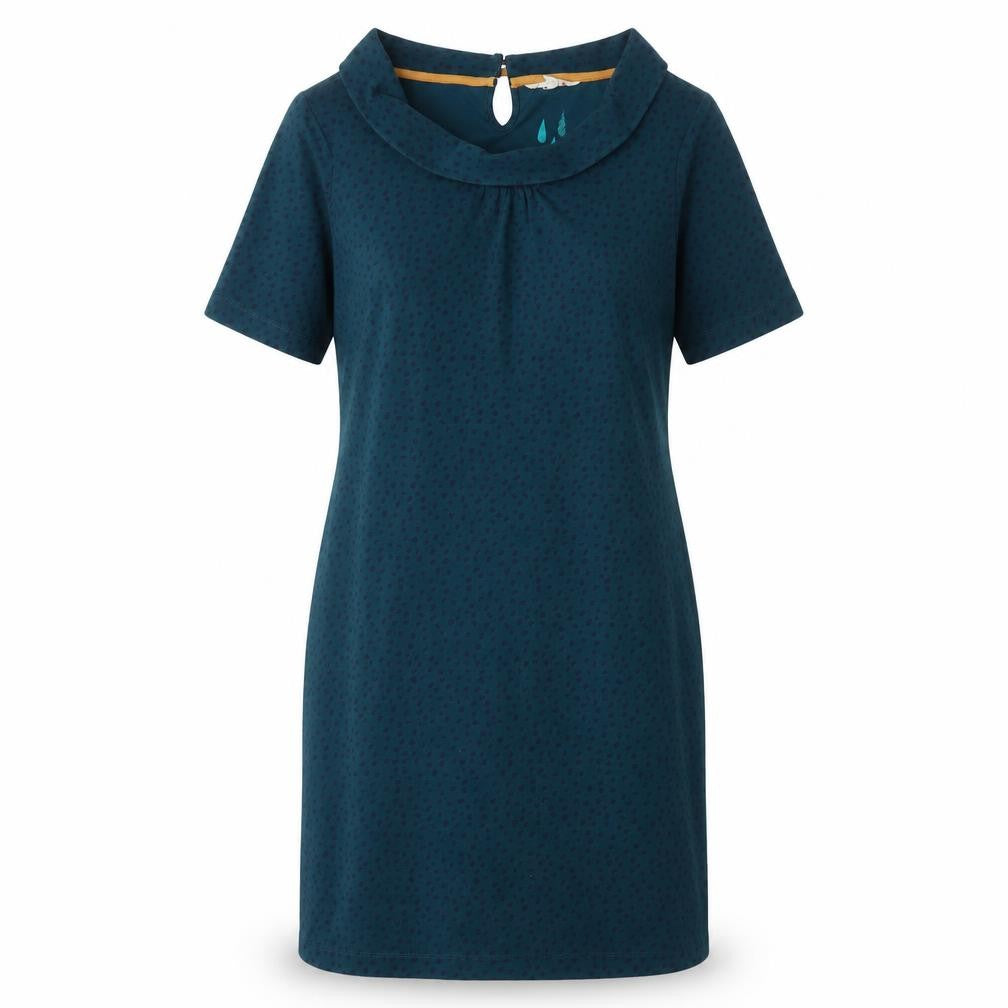 Front view of White Stuff Women's Blue Shift Dress, size 10