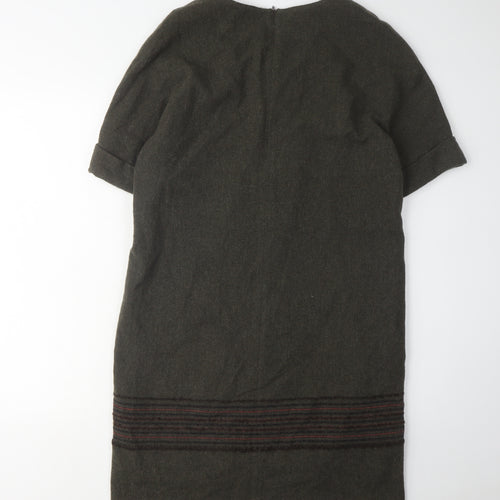 Massimo Dutti Women's Wool V-Neck Dress M