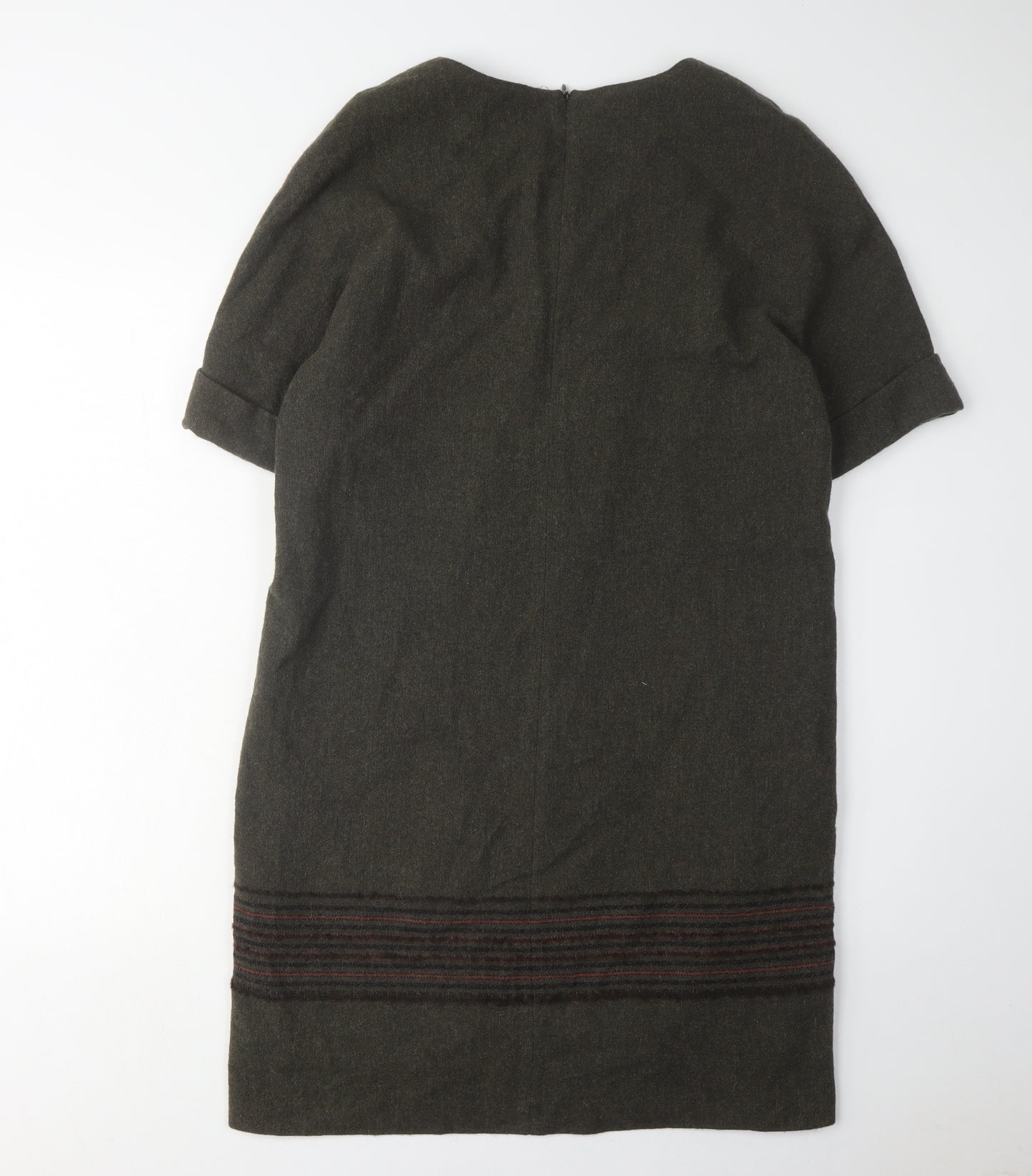 Massimo Dutti Women's Wool V-Neck Dress M