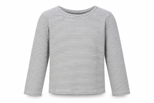 Front view of Next girls’ black striped t-shirt 3-4 years