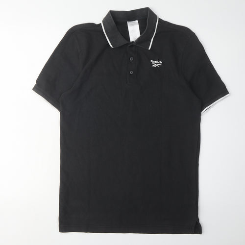 Reebok Men's Black Polo Shirt, Size M, Casual