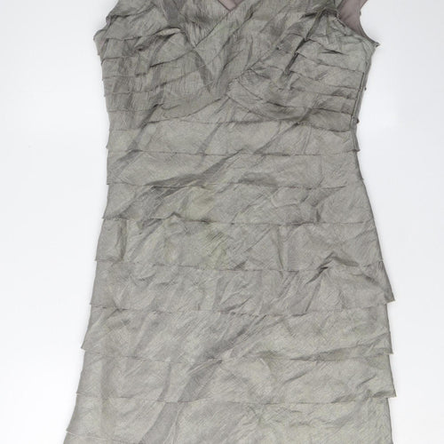 London Times Grey Sheath Dress Women Size 10