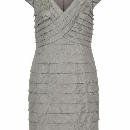 London Times Grey Sheath Dress Women Size 10